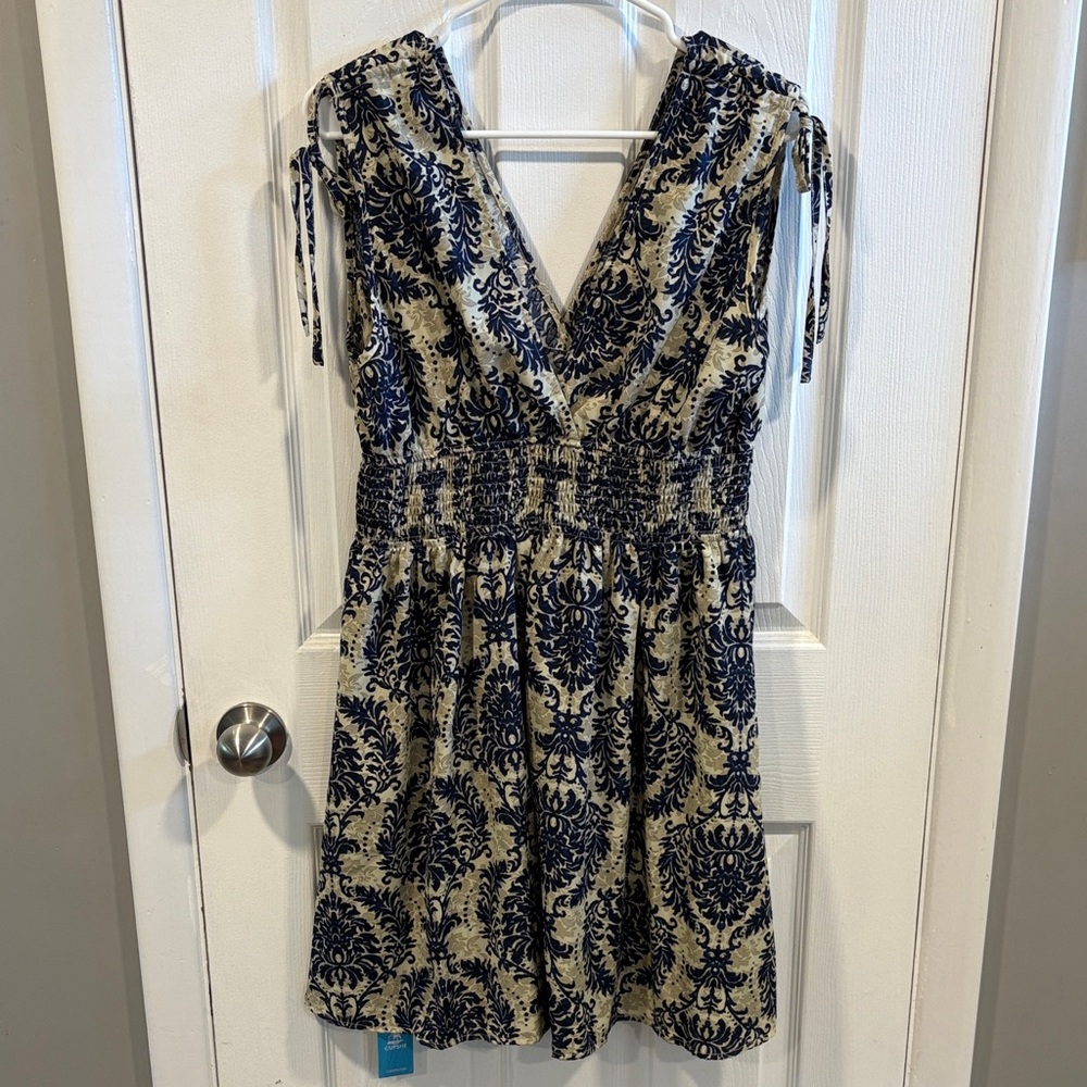 NWT Cupshe Blue and Cream Dress Size Large